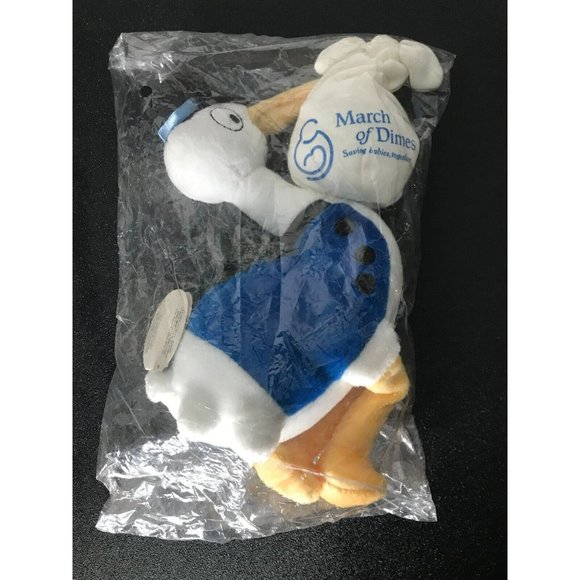 Logo Bear March of Dimes Stork Plush 11 Inch Stuffed Animal Toy Advertising new - Picture 2 of 5